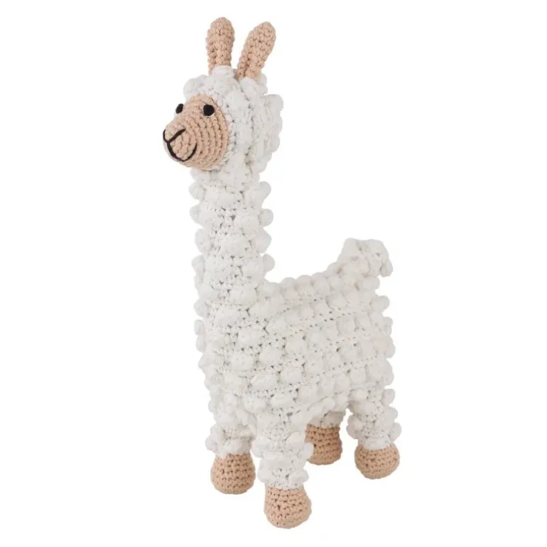 Doudou lama au crochet avec grelot