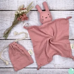 Doudou Lapin Vieux Rose "Marceau"