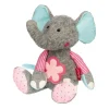 Doudou éléphant rose Patchwork Sweety