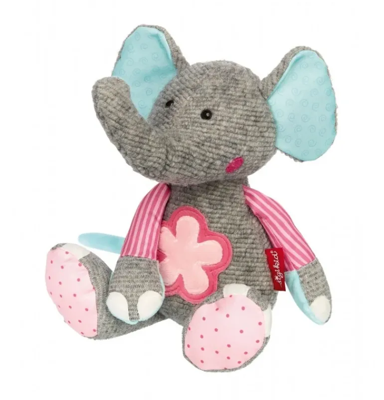 Doudou éléphant rose Patchwork Sweety