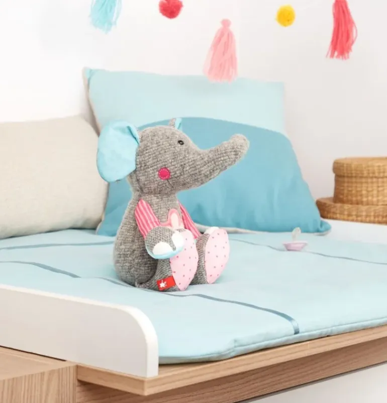 Doudou éléphant rose Patchwork Sweety