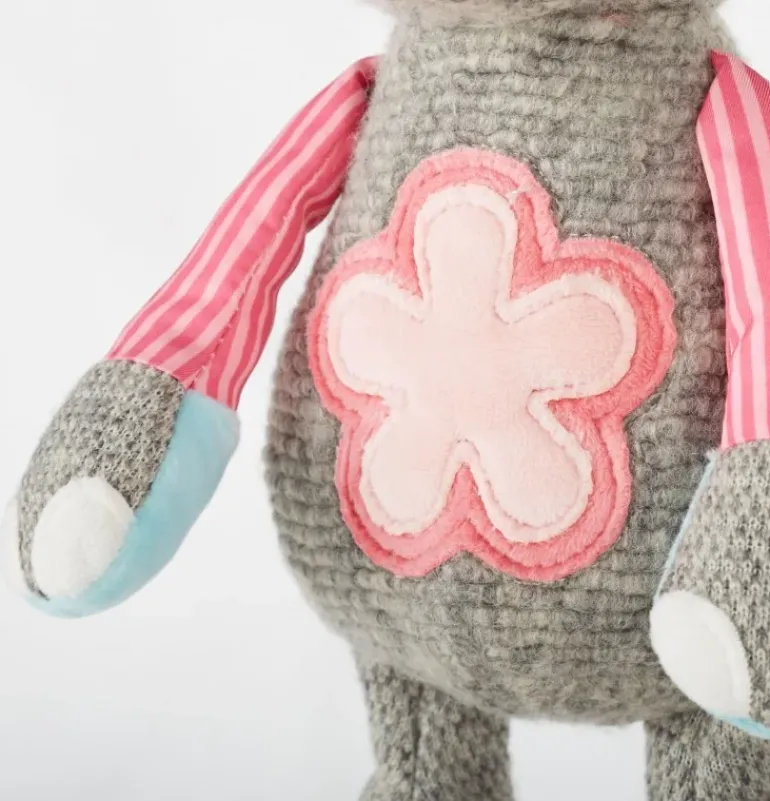 Doudou éléphant rose Patchwork Sweety