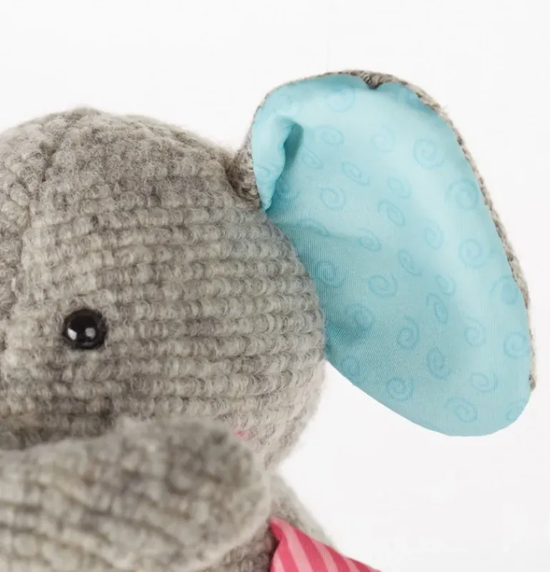 Doudou éléphant rose Patchwork Sweety