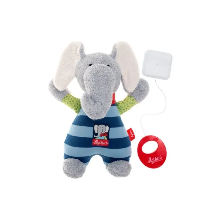 Doudou peluche musicale éléphant Lolo Lombardo, Blue