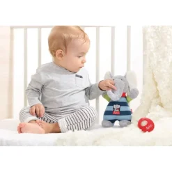Doudou peluche musicale éléphant Lolo Lombardo, Blue