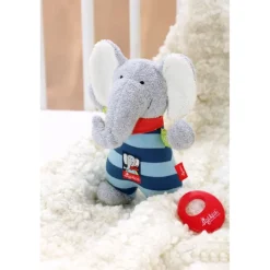 Doudou peluche musicale éléphant Lolo Lombardo, Blue