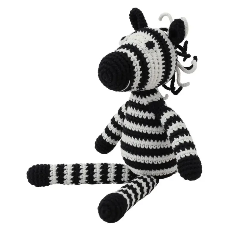 Doudou zèbre au crochet avec grelot