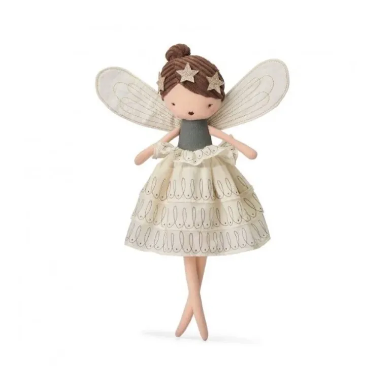 Fée Mathilda avec robe écrue - 35 cm - Picca Loulou