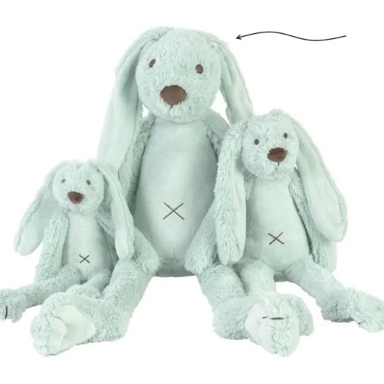 Grande peluche Lapin Richie vert lagon - 58 cm