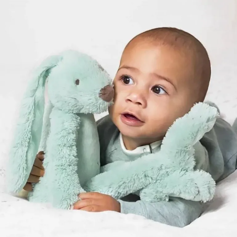 Grande peluche Lapin Richie vert lagon - 58 cm