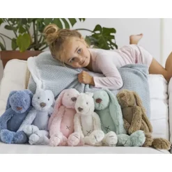 Grande peluche Lapin Richie vert lagon - 58 cm
