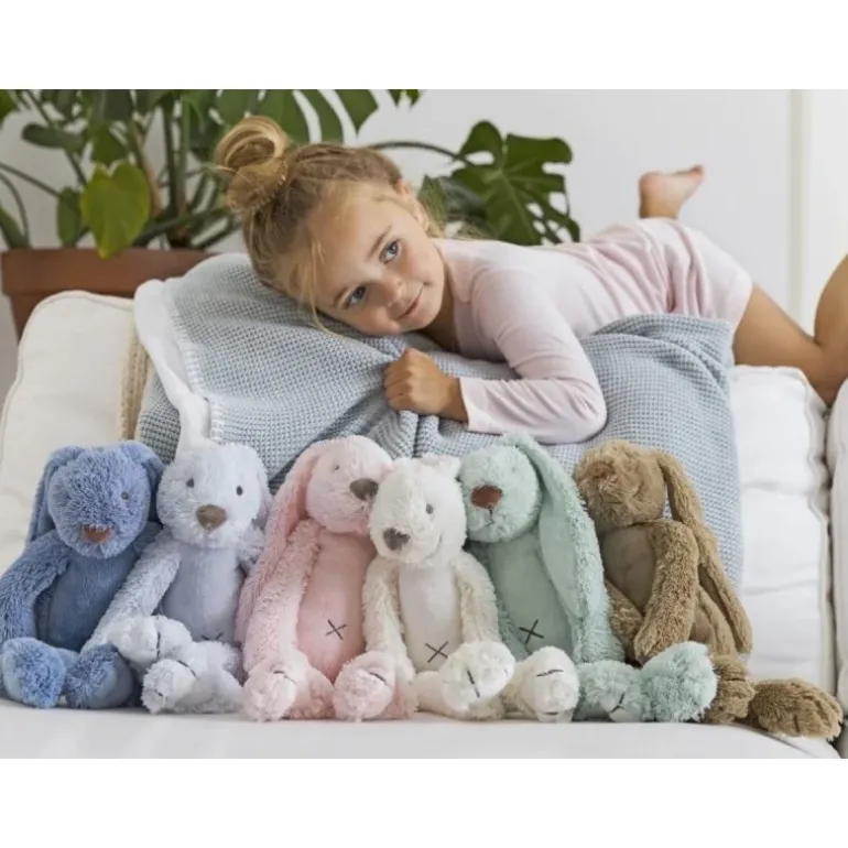 Grande peluche Lapin Richie vert lagon - 58 cm