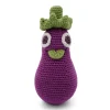 Hochet aubergine Régine en coton bio