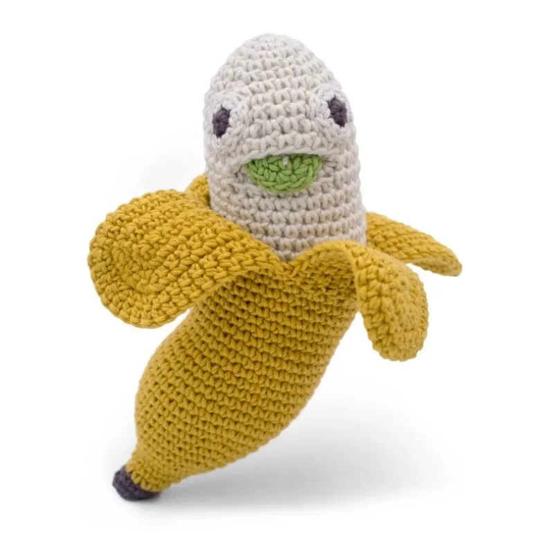 Hochet banane Barbara en coton bio