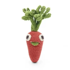Hochet en coton bio - Charlotte la Mini Carotte