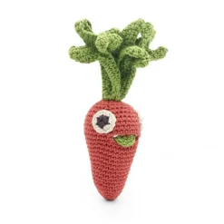 Hochet en coton bio - Charlotte la Mini Carotte