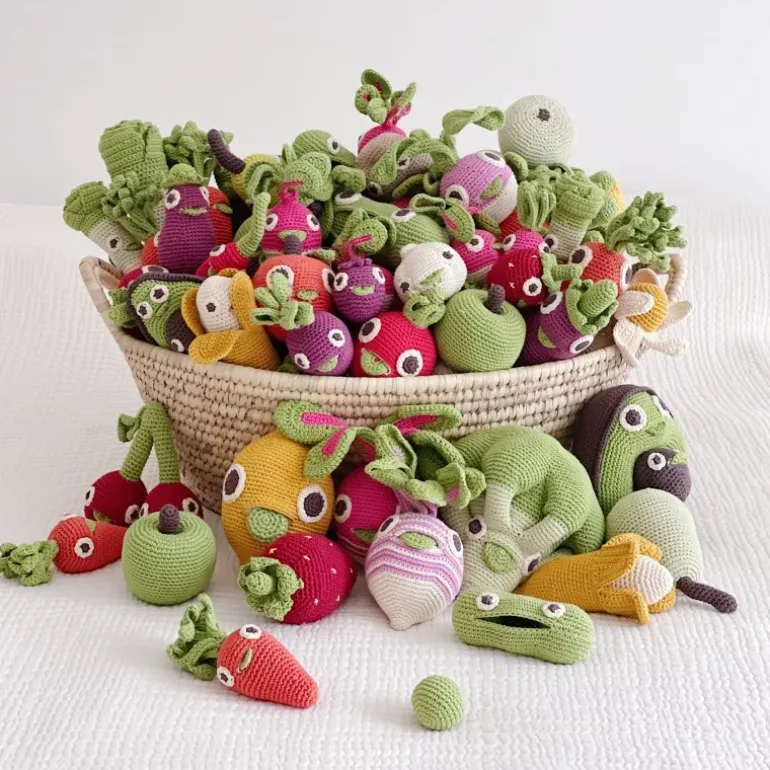 Hochet fenouil Lucas en coton bio