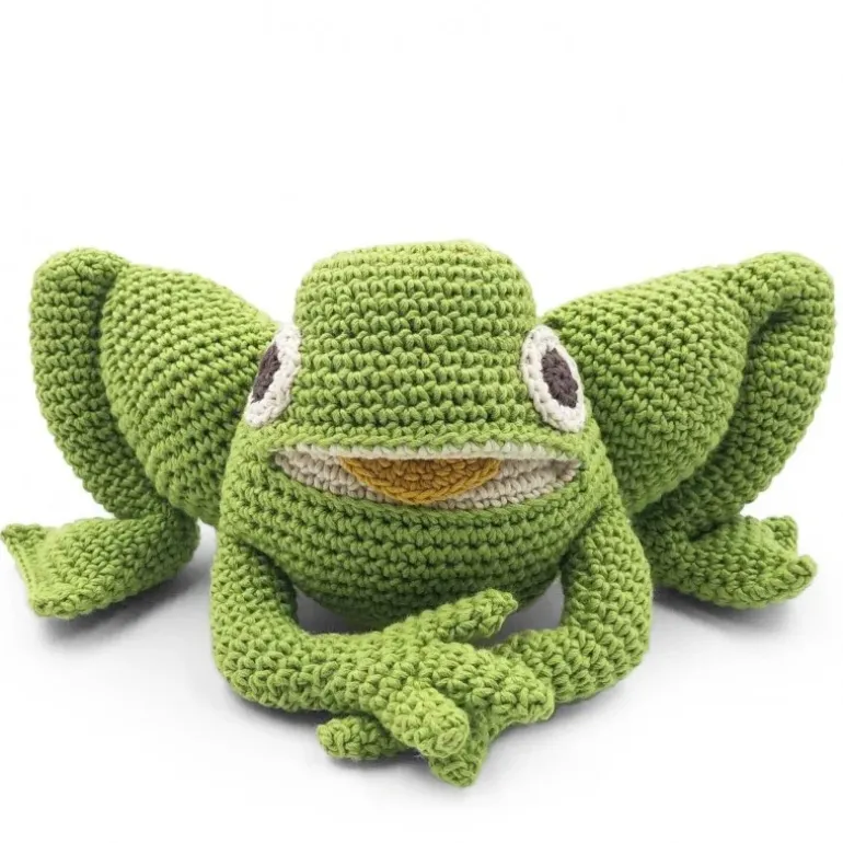Hochet Fripouille la grenouille 100% coton bio