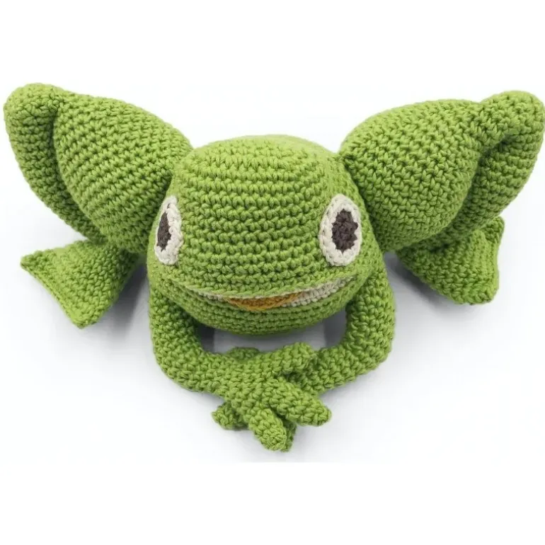Hochet Fripouille la grenouille 100% coton bio