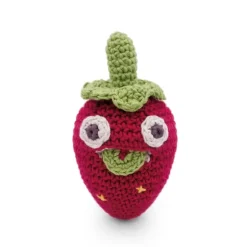Hochet Mini Fraise en coton bio