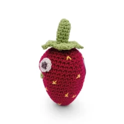 Hochet Mini Fraise en coton bio