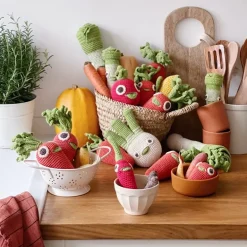 Hochet Mini Fraise en coton bio