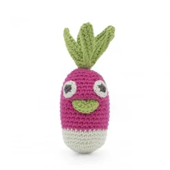 Hochet mini radis Gigi en coton bio