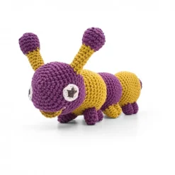 Jouet Apaisant Chester la chenille violette 100% coton bio