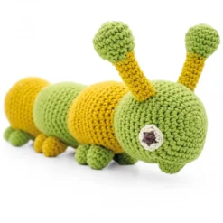 Jouet Apaisant Chiara la chenille verte 100% coton bio