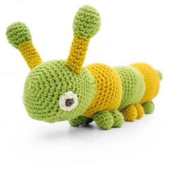 Jouet Apaisant Chiara la chenille verte 100% coton bio