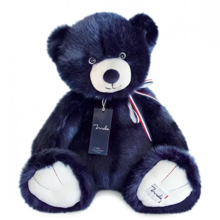 Ours en peluche - L'OURS FRANCAIS - 50 cm - Marine