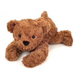 Ours en peluche marron couché - 40 cm