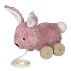 Peluche à tirer lapin Mingus rose