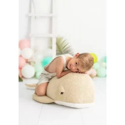 Peluche baleine beige en crochet MAXI