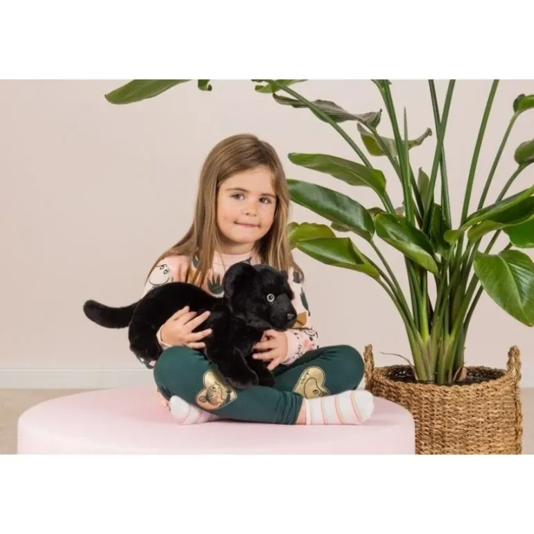 Peluche bébé panthère allongé - 30 cm