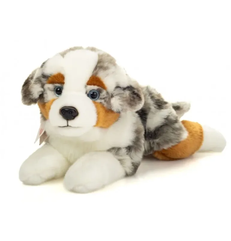Peluche berger australien couché - 40 cm