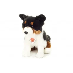 Peluche Border Collie tricolore assis - 30 cm