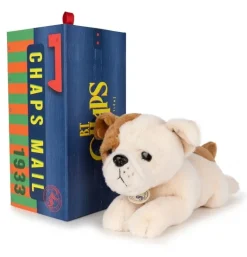 Peluche bouledogue américain Bertha en boîte cadeau - 20 cm