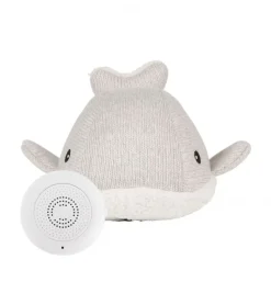 Peluche bruit blanc baleine Moby gris rechargeable