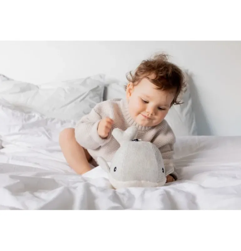 Peluche bruit blanc baleine Moby gris rechargeable