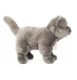 Peluche chat chartreux debout - 20 cm