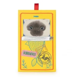 Peluche chat siamois Eddie en boîte cadeau - 17 cm