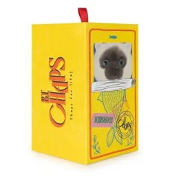 Peluche chat siamois Eddie en boîte cadeau - 17 cm