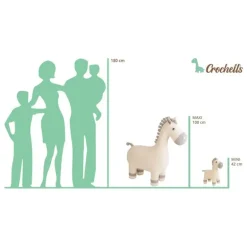 Peluche cheval en crochet MINI blanc cassé