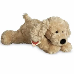 Peluche chien beige souple - 28 cm