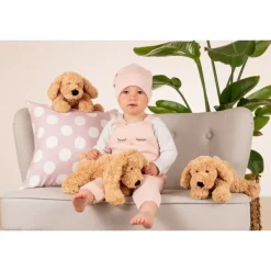 Peluche chien beige souple - 28 cm