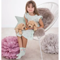 Peluche chien beige souple - 28 cm