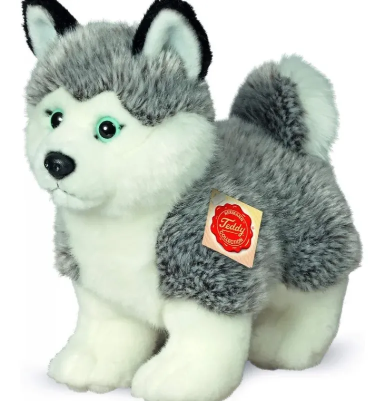 Peluche chien Husky debout - 23 cm