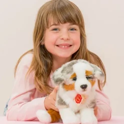 Peluche chiot berger australien assis - 22 cm