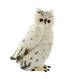 Peluche chouette blanche avec tête articulée - 32cm